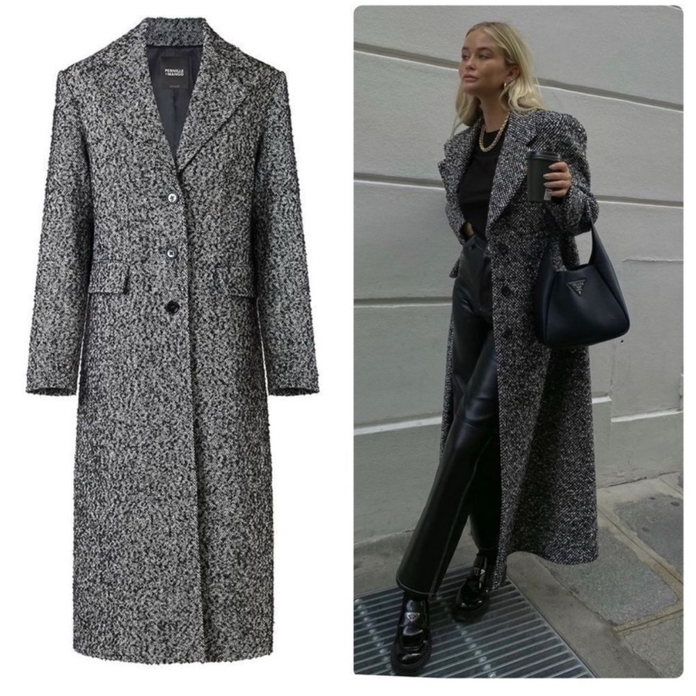 Mango x Pernille Wool Blend Flecked Limited Coat New - Picture 2 of 13